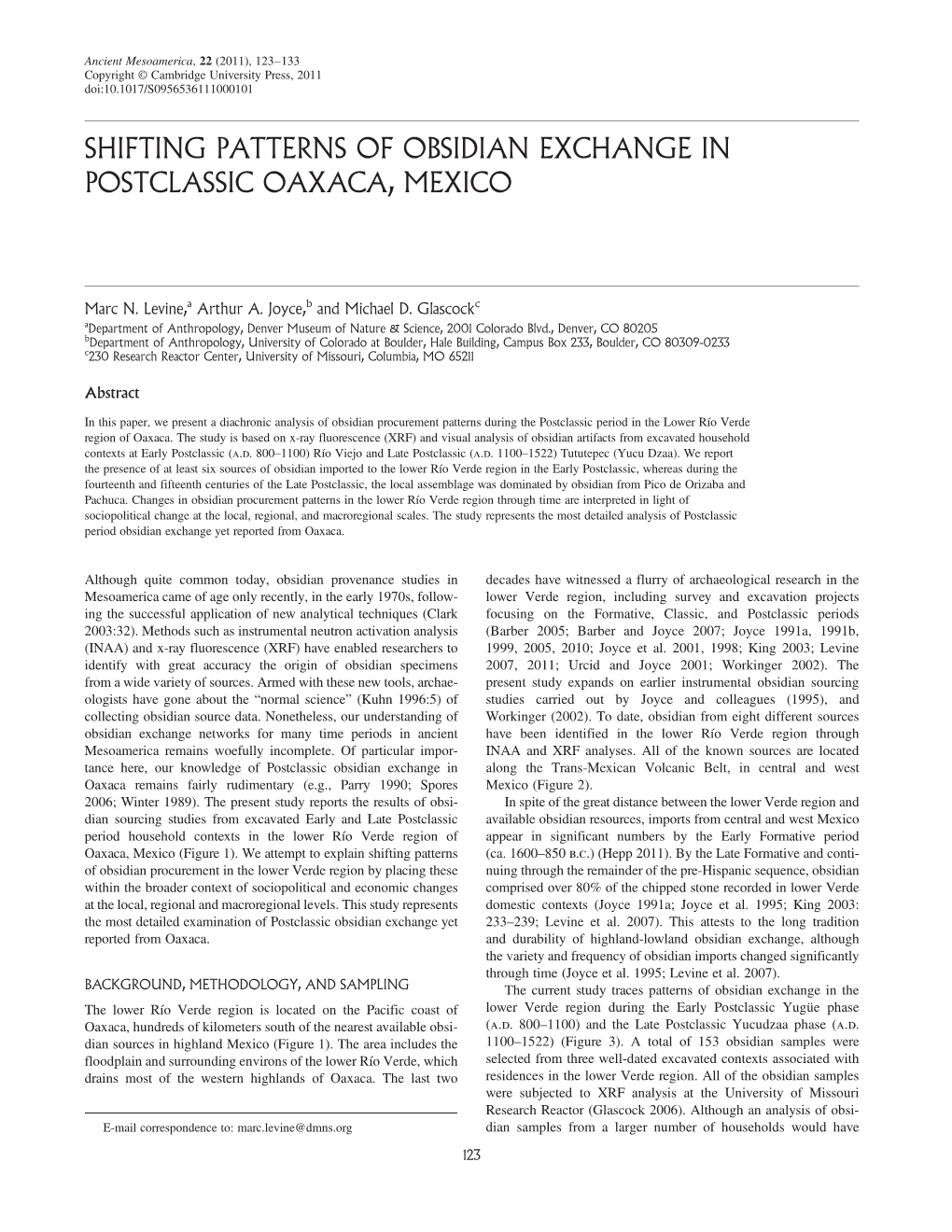 Shifting Patterns of Obsidian Exchange in Postclassic Oaxaca, Mexico