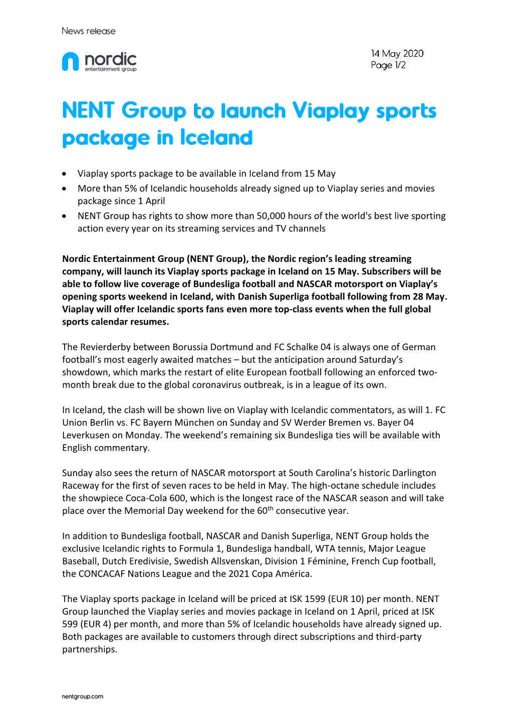 Viaplay Sports Package to Be Available in Iceland from 15 May • More Than 5% of Icelandic Households Already Signed up To