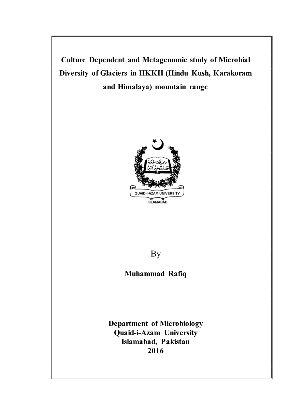 Ph.D Thesis Muhammad Rafiq Microbiology 2016.Pdf