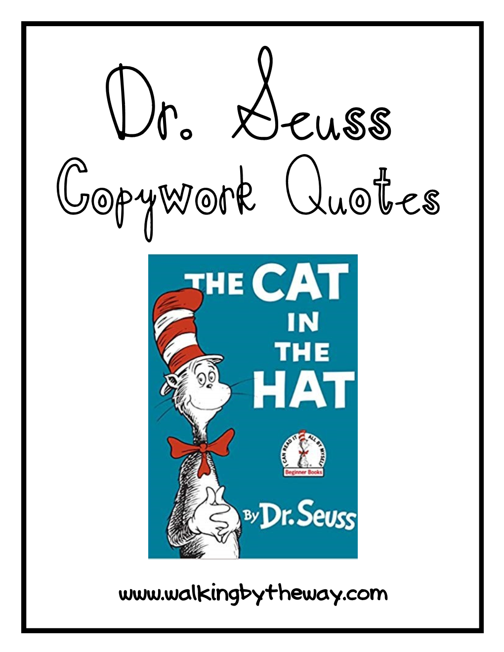 Dr. Seuss Copywork Quotes