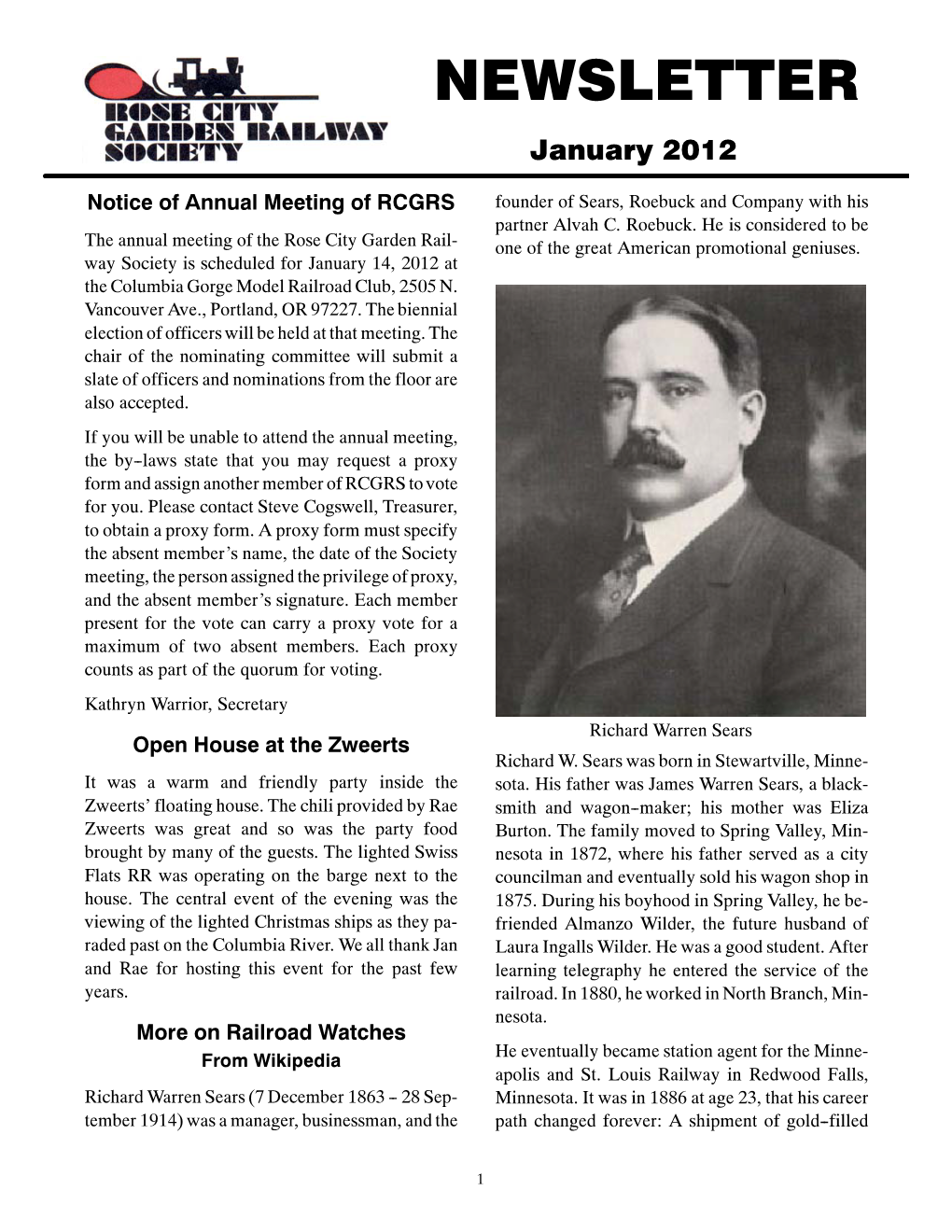 NEWSLETTER January 2012