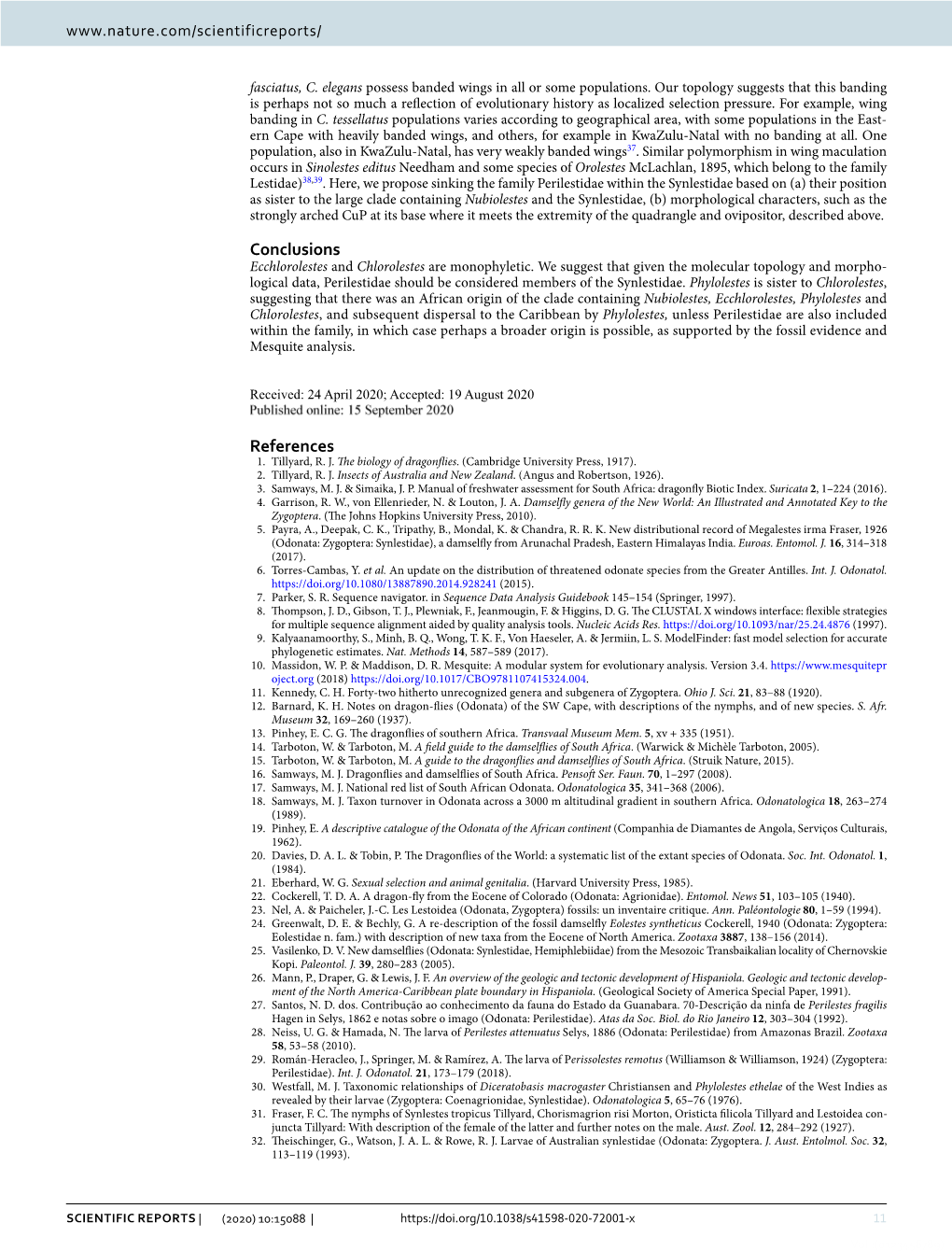 Phylogeny of the Synlestidae (Odonata: Zygoptera), with An