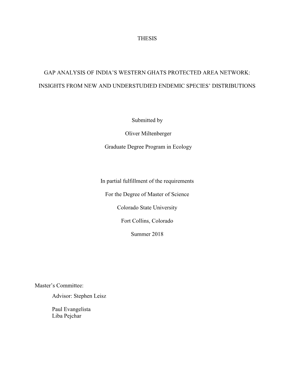 Thesis Gap Analysis of India's Western