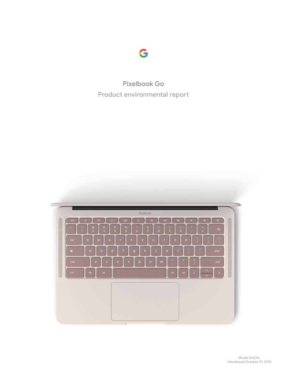 Product Environmental Report Pixelbook Go