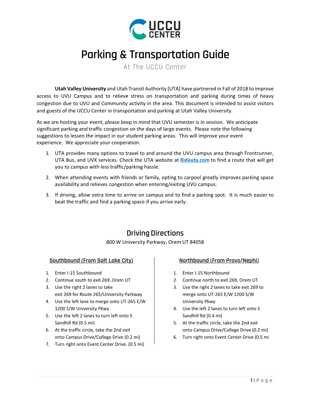 Parking Information