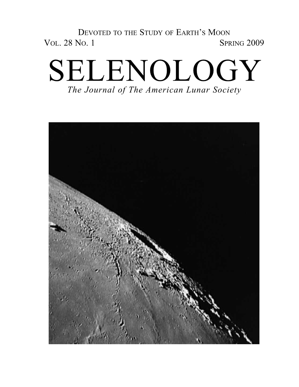 SELENOLOGY the Journal of the American Lunar Society