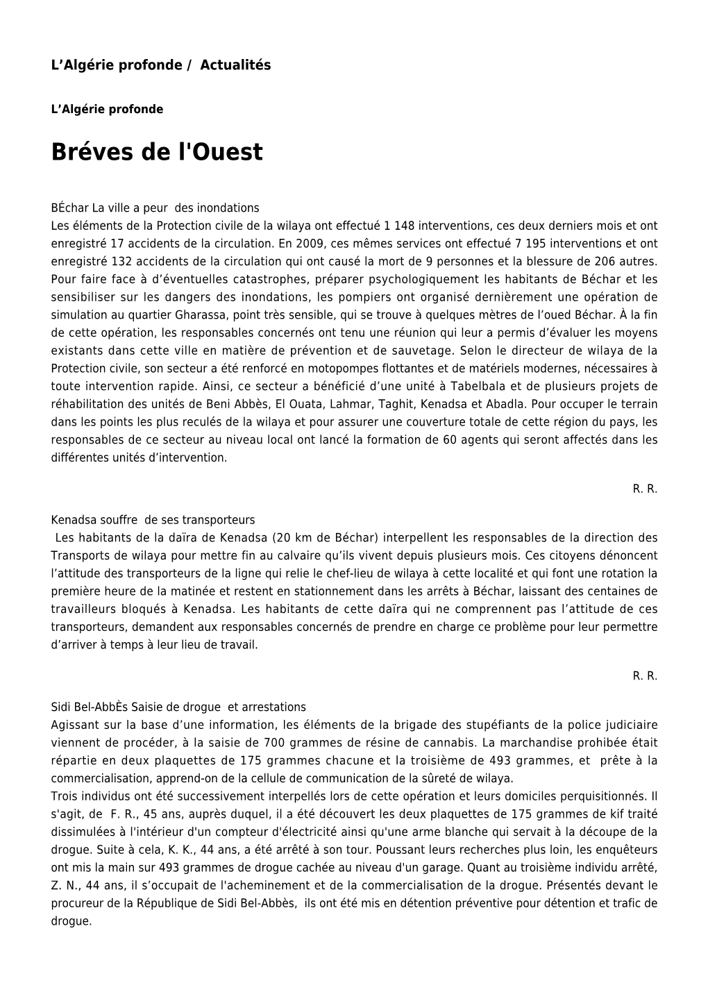 Bréves De L'ouest: Toute L'actualité Sur Liberte