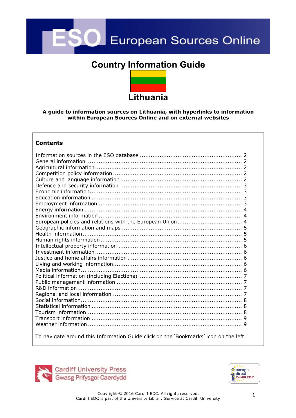 Country Information Guide Lithuania