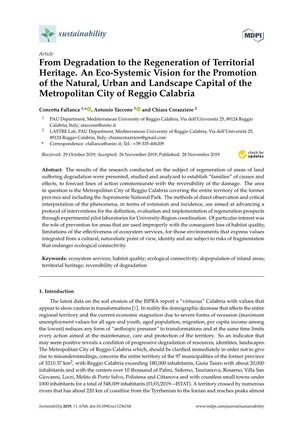 From Degradation to the Regeneration of Territorial Heritage