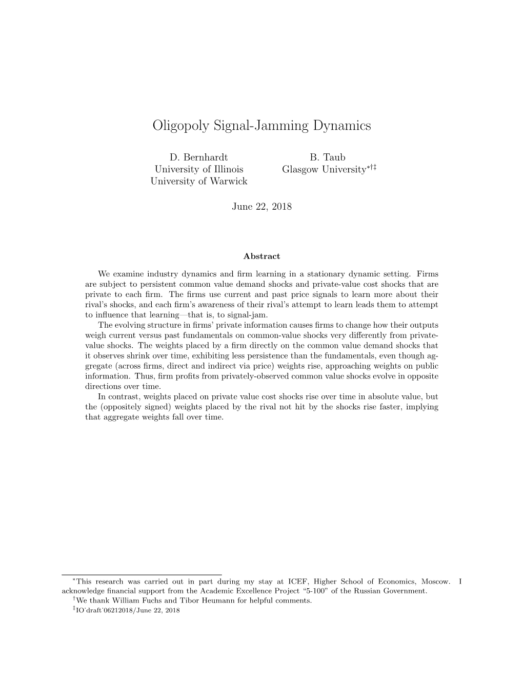 Oligopoly Signal-Jamming Dynamics