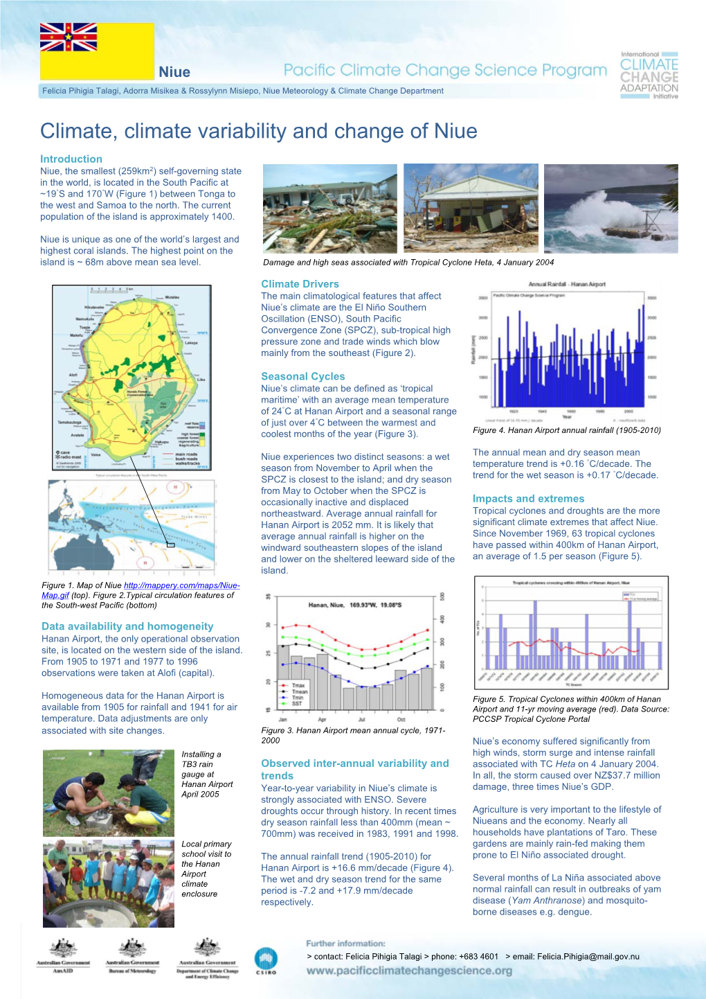 Climate, Climate Variability and Change of Niue