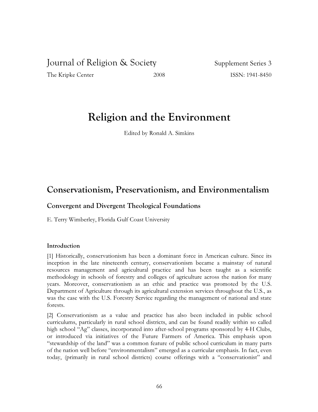 Religion and the Environment