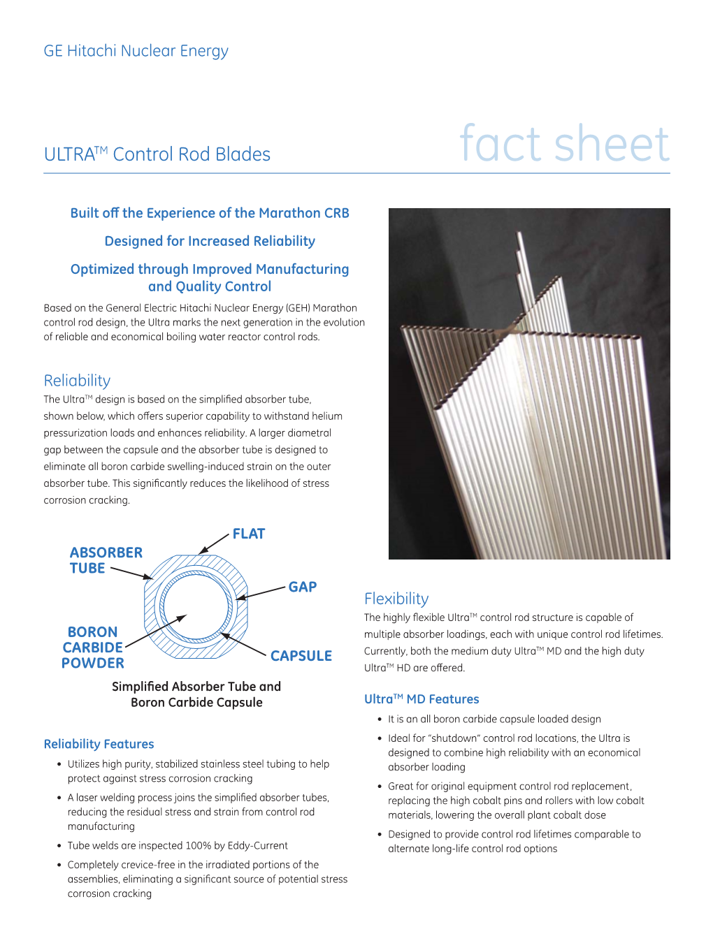 ULTRATM Control Rod Blades Fact Sheet