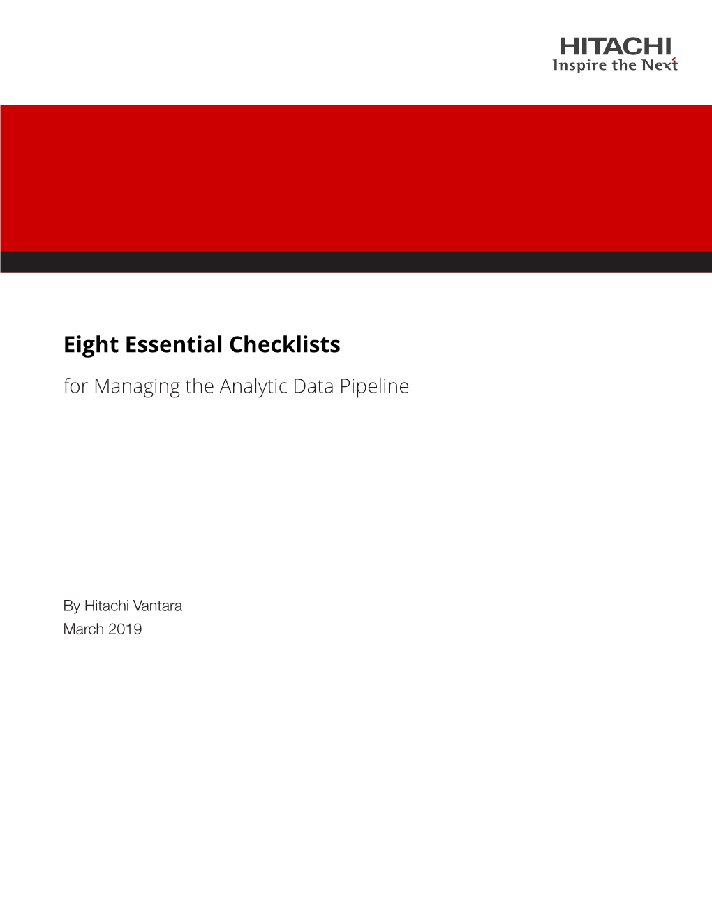 Eight Essential Checklists for Managing Analytic Data Pipeline