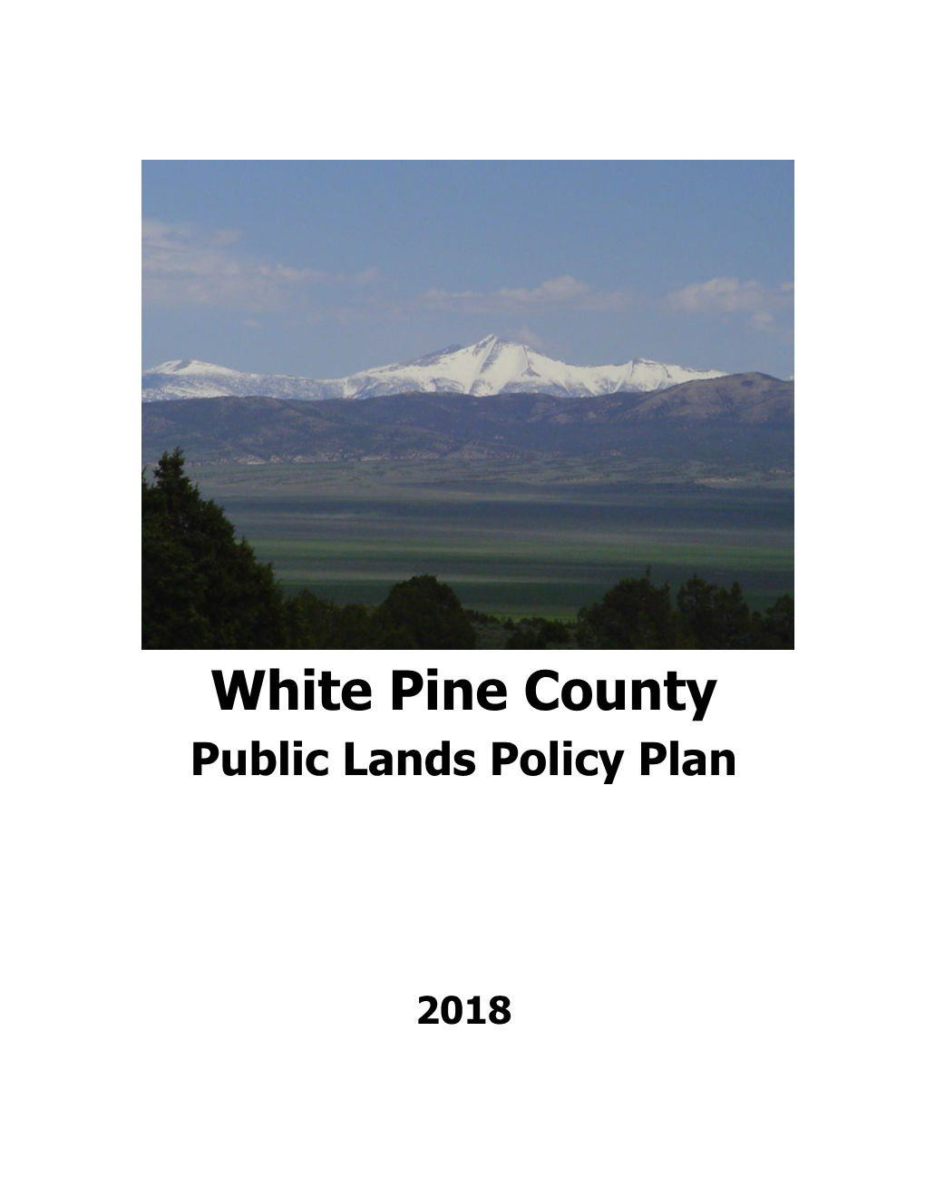 Public Lands Policy Plan 2018