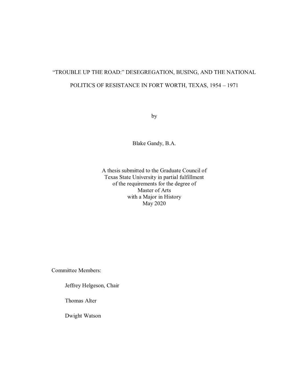 Desegregation, Busing, and the National Politics Of