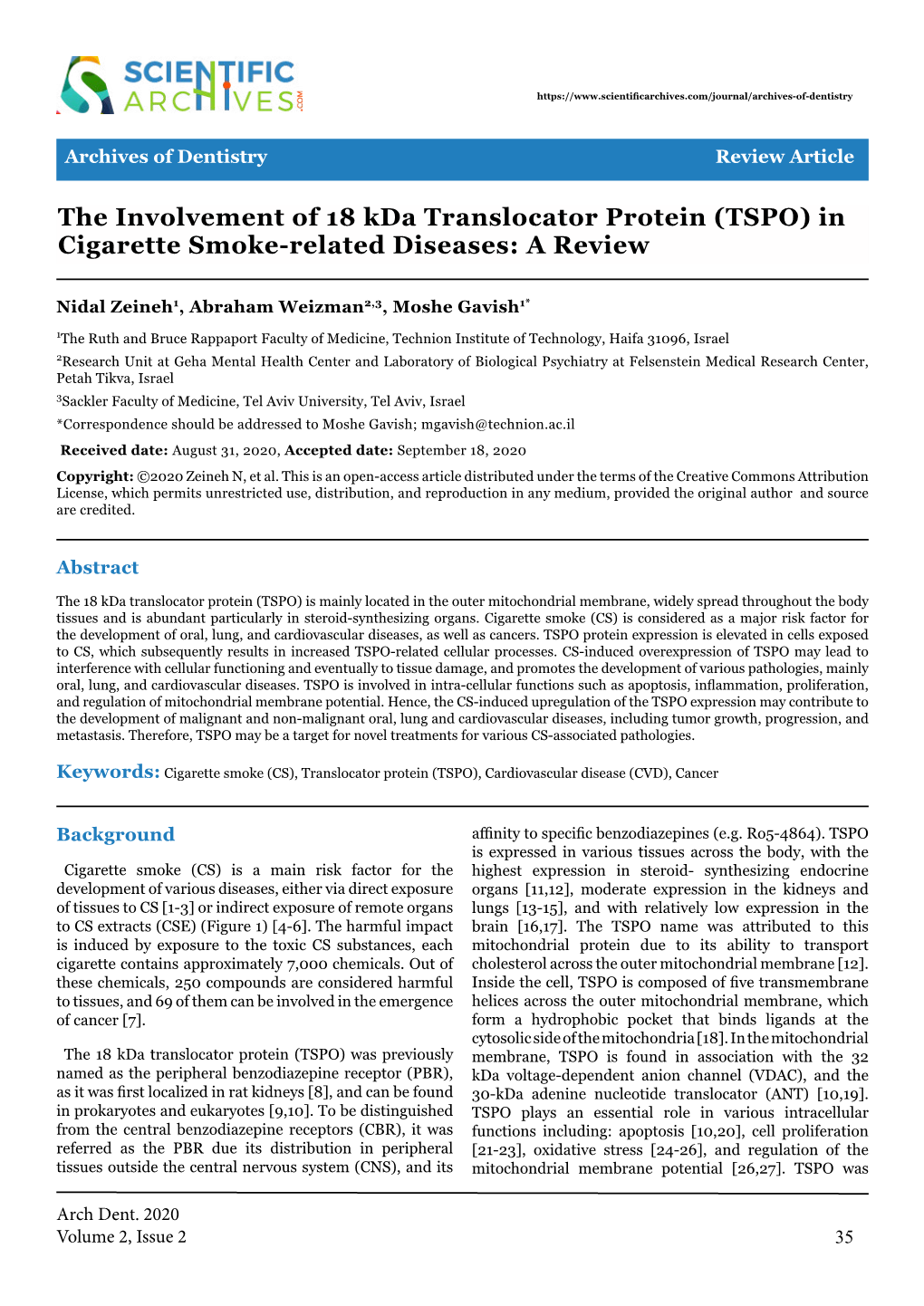 The Involvement of 18 Kda Translocator Protein (TSPO) in Cigarette Smoke-Related Diseases: a Review