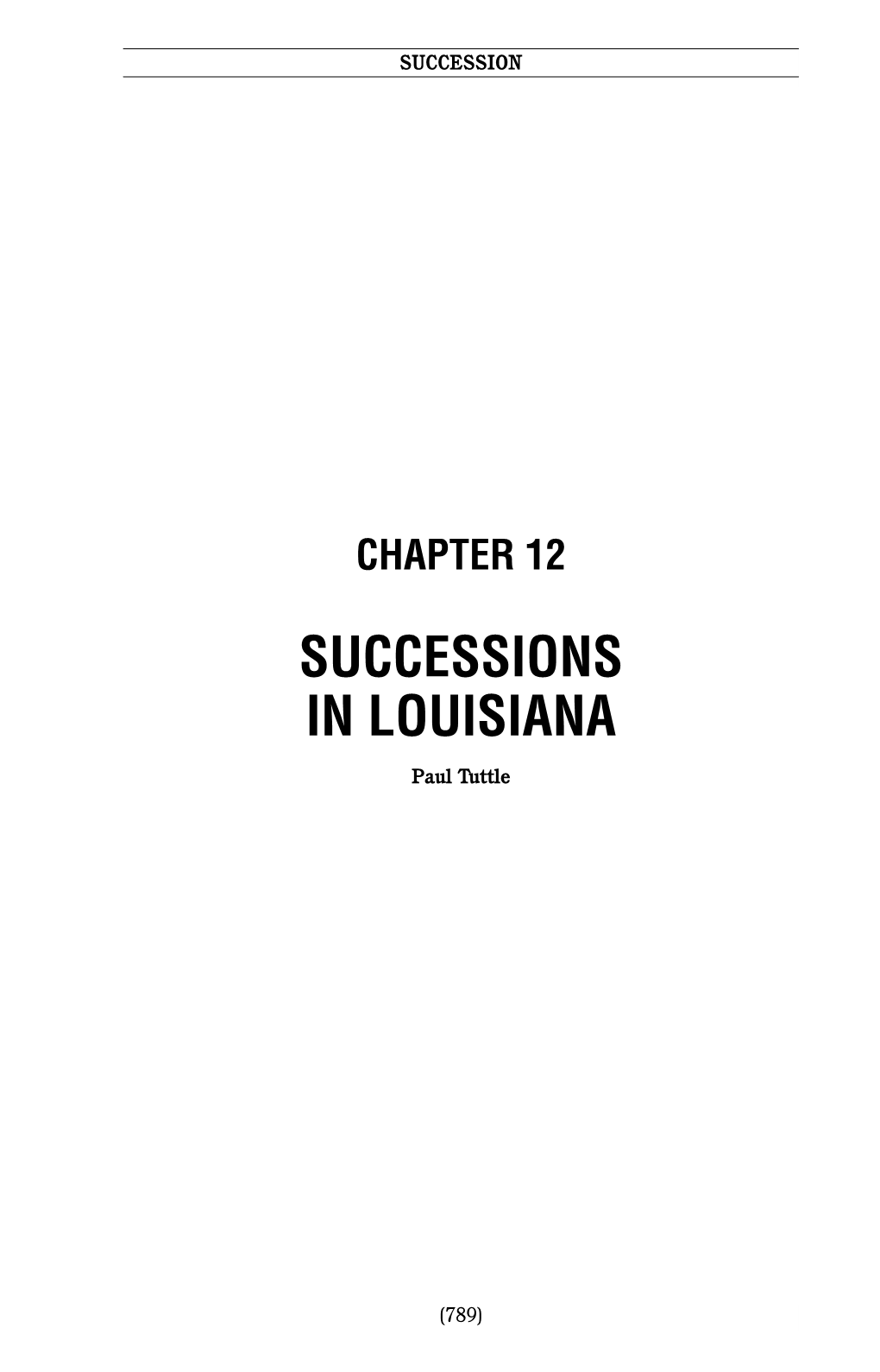 Successions in Louisiana