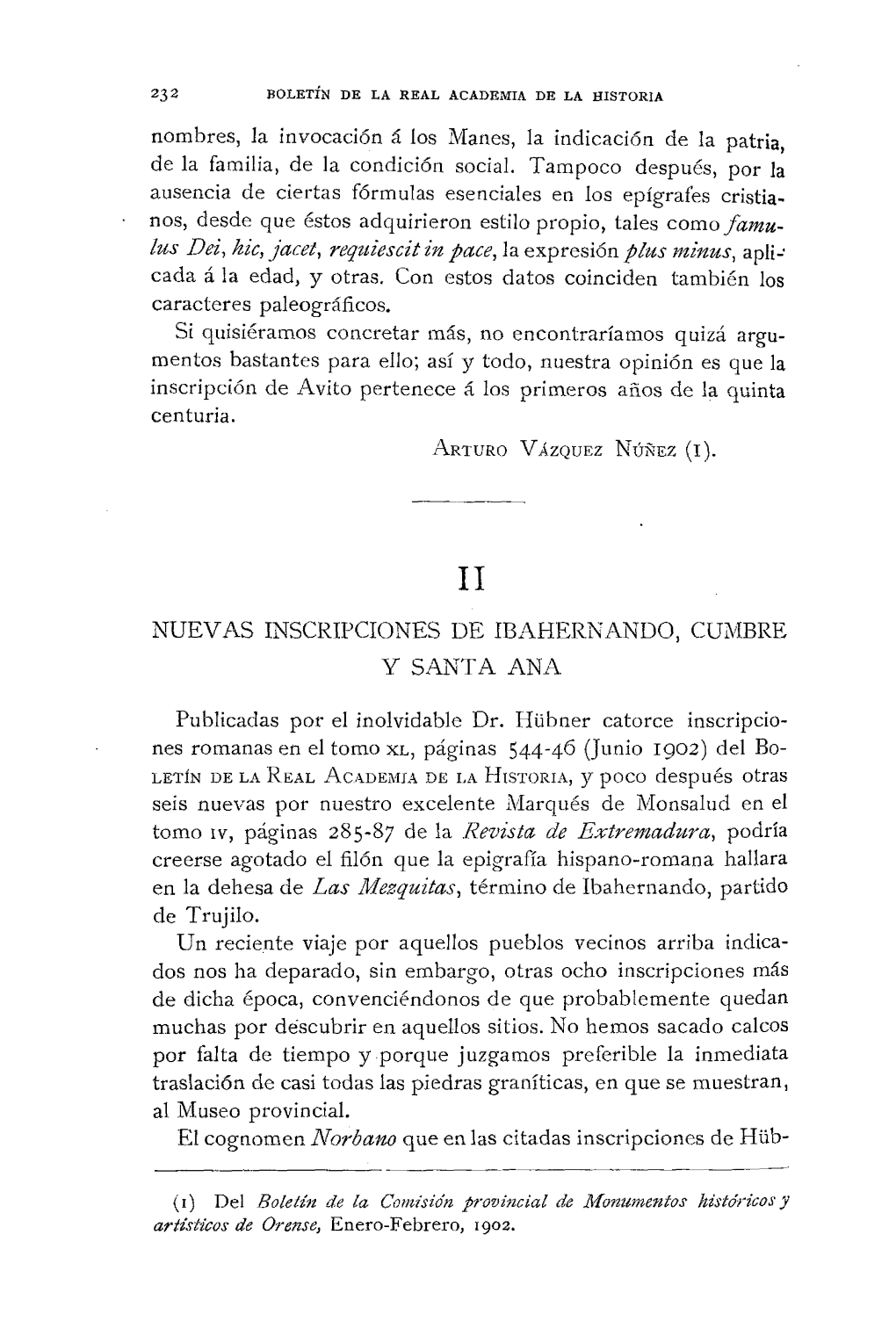 Nuevas Inscripciones En Ibahernando, Cumbre Y Santa Ana / Mario Roso