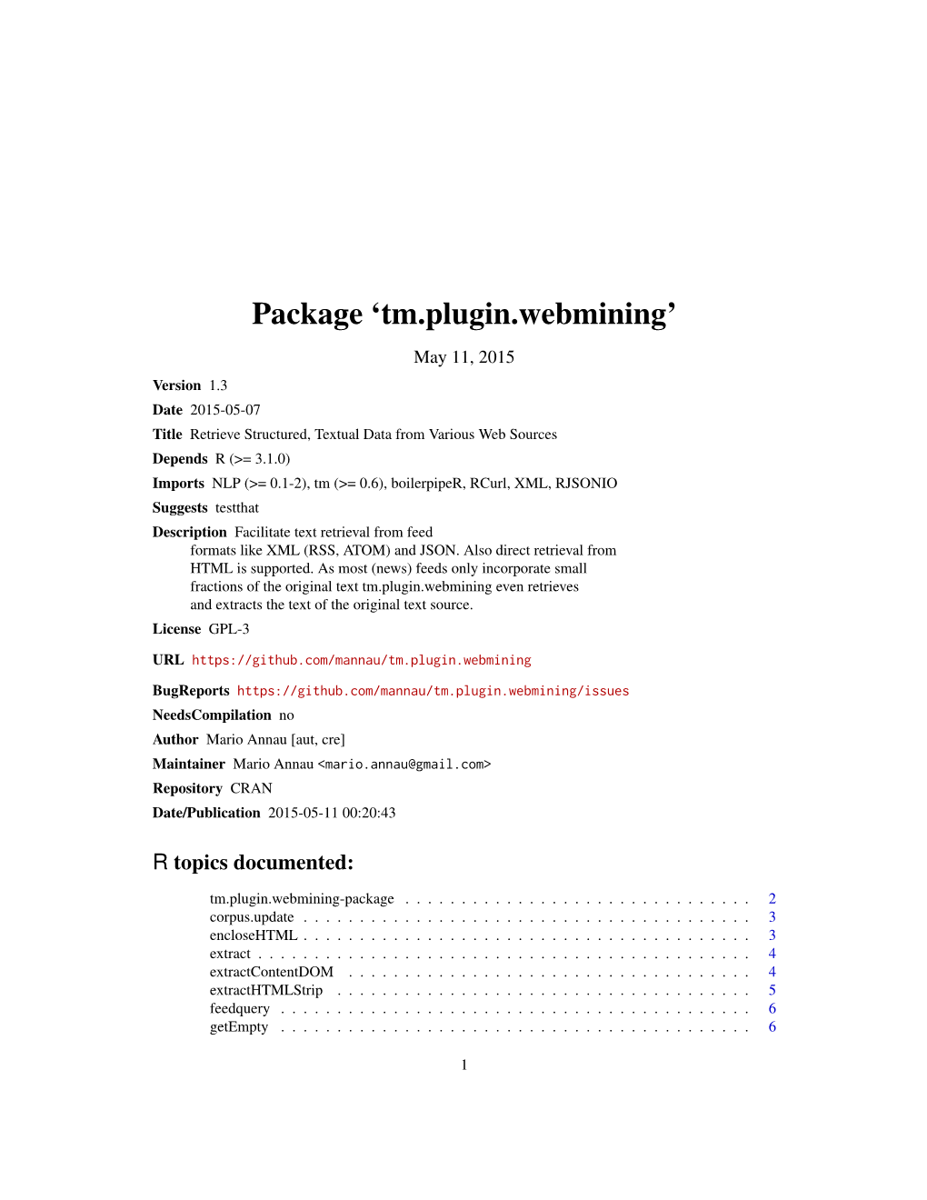 Package 'Tm.Plugin.Webmining'