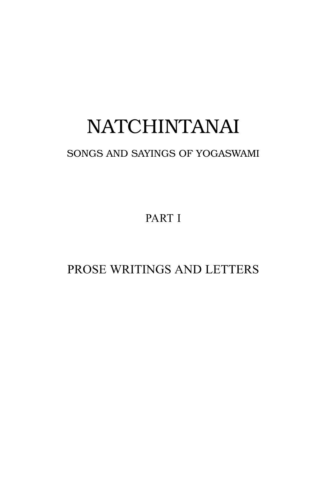 Prose Writings Yogaswami