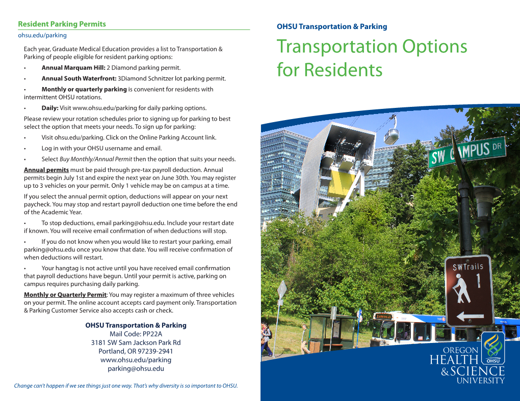 Transportation Options for Residents