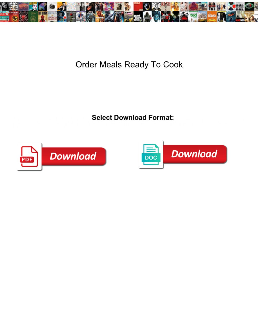 Order Meals Ready to Cook