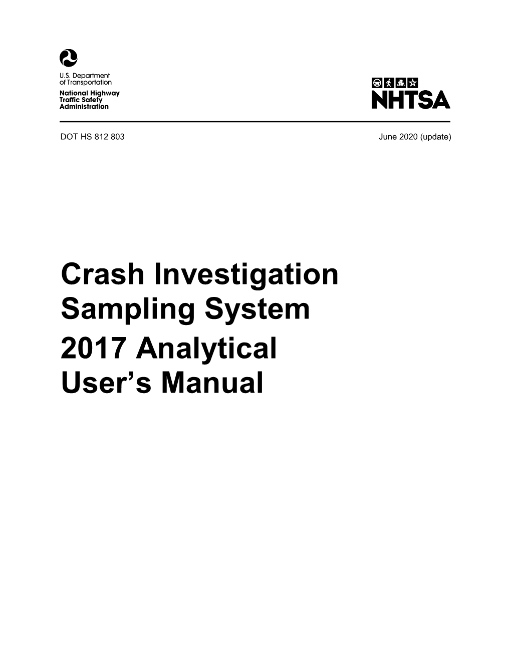 Crash Investigation Sampling System (CISS) 2017 Analytical User's Manual