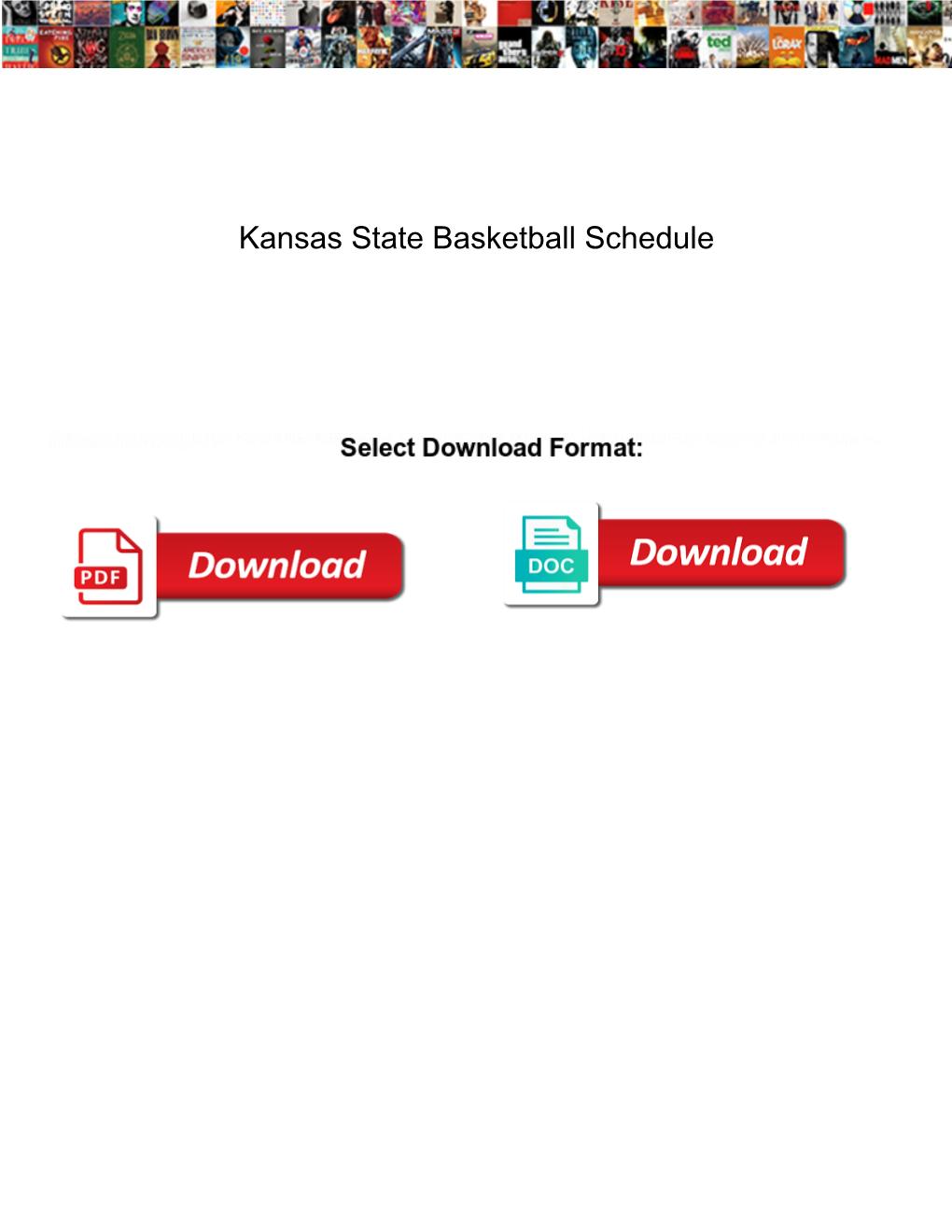 Kansas State Basketball Schedule