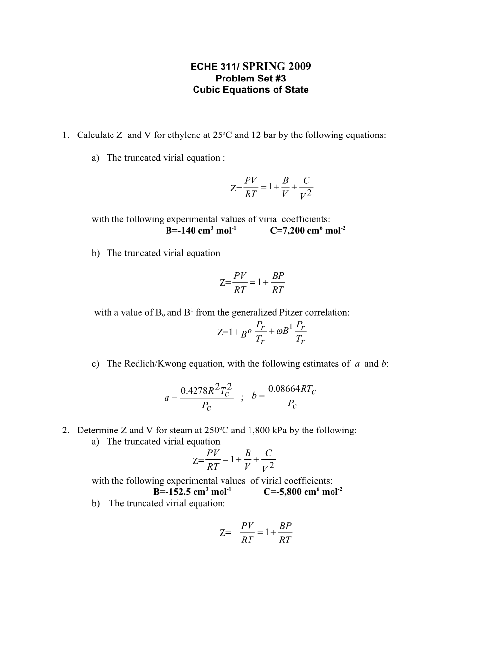 Cubic Equations of State