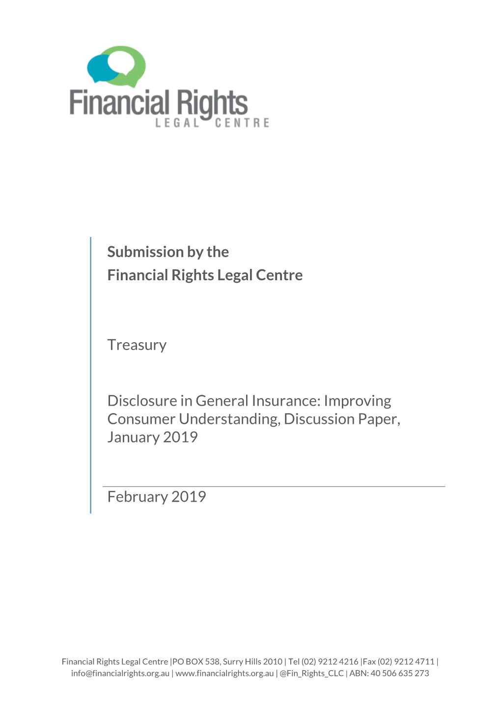 Financial Rights Legal Centre – Inc Appendix A