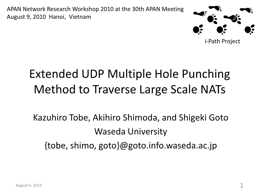 Extended UDP Multiple Hole Punching Method to Traverse Large Scale Nats
