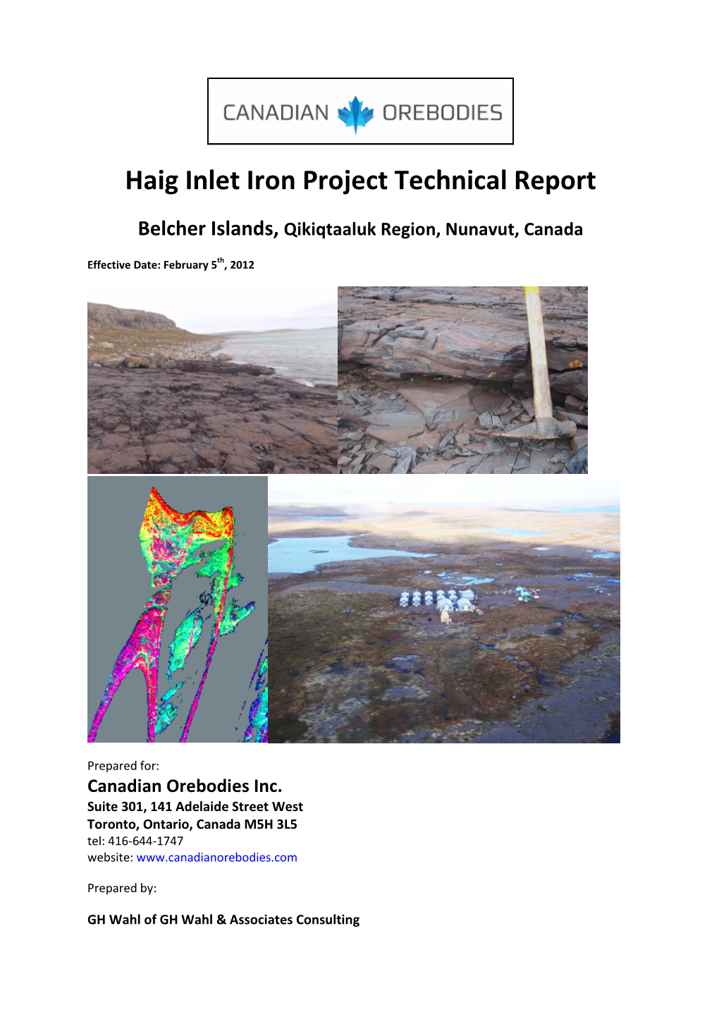 Haig Inlet Iron Project Technical Report