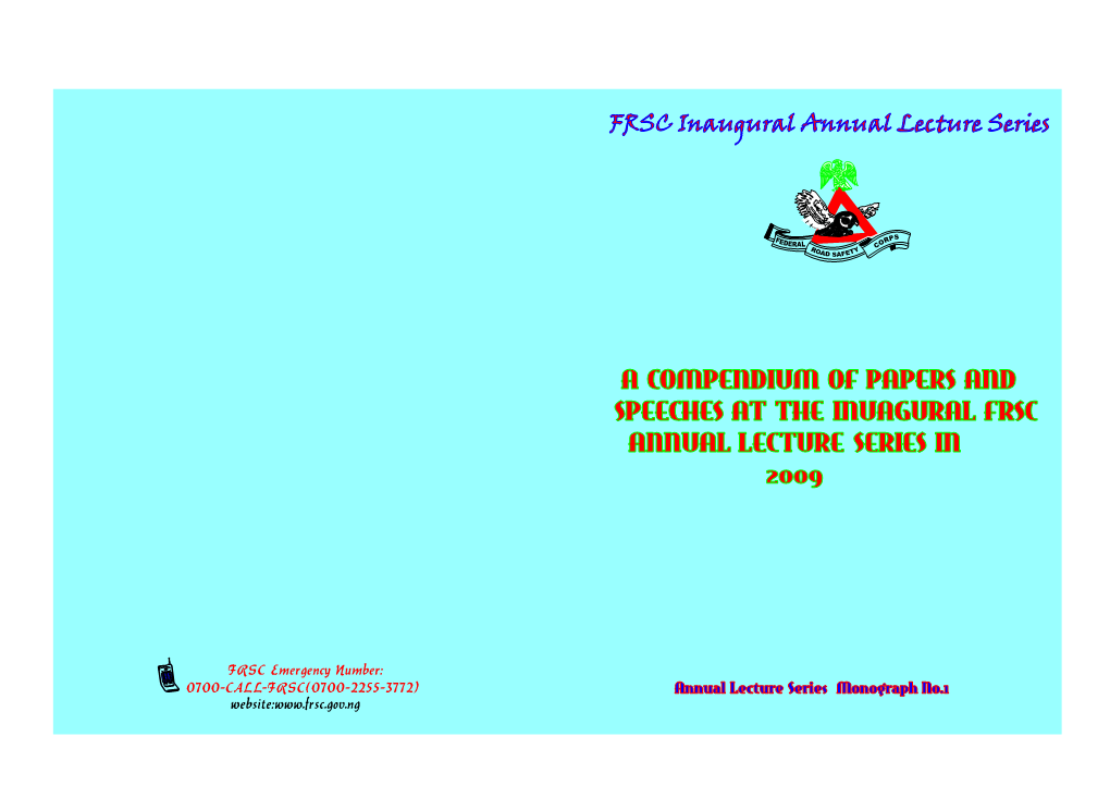 FRSC Annual Lecture Series Compendium of Papers