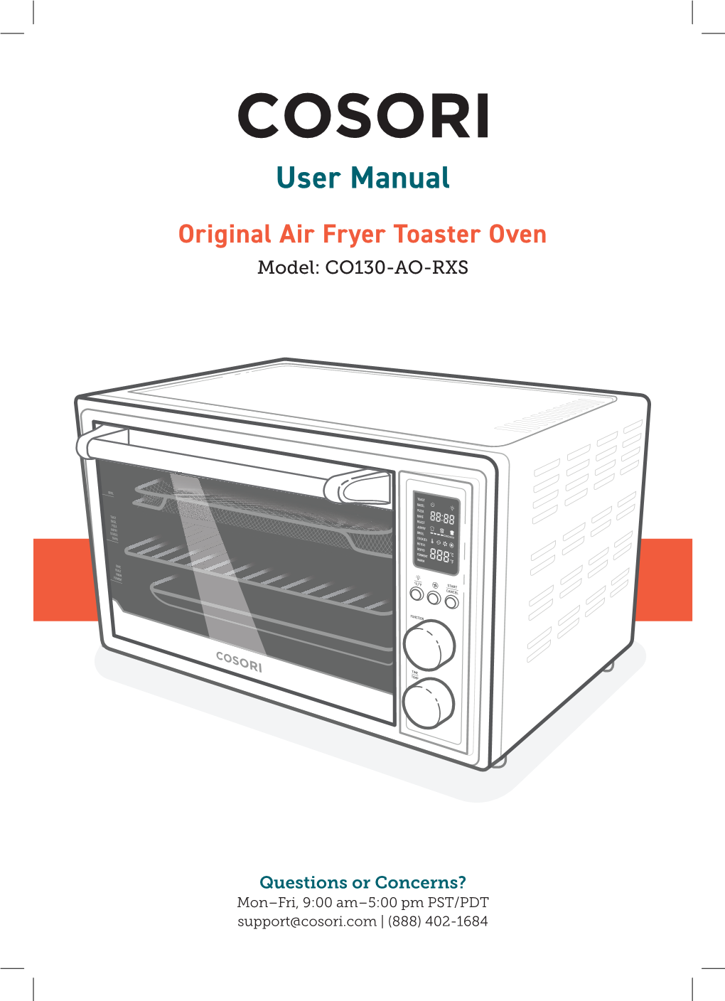 Original Air Fryer Toaster Oven User Manual