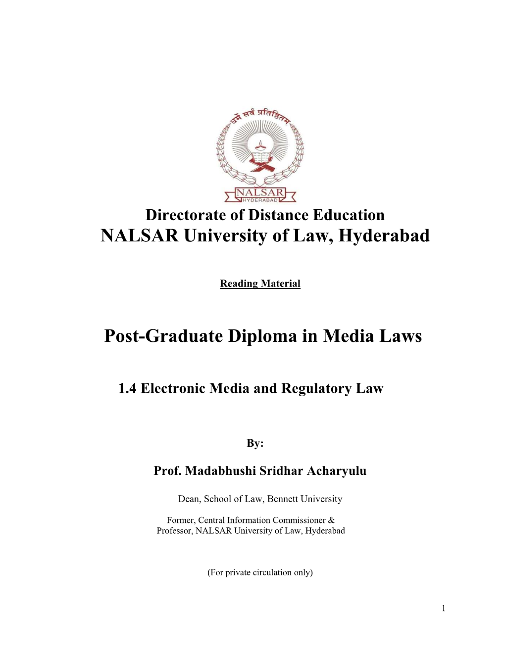 NALSAR University of Law, Hyderabad