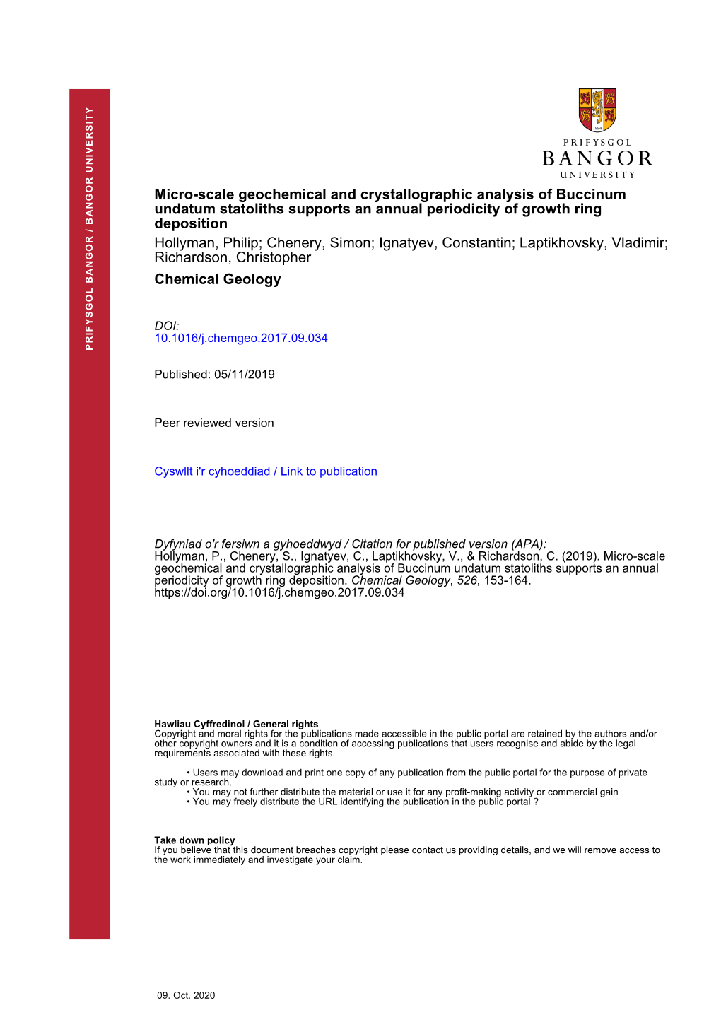 Micro-Scale Geochemical and Crystallographic Analysis of Buccinum