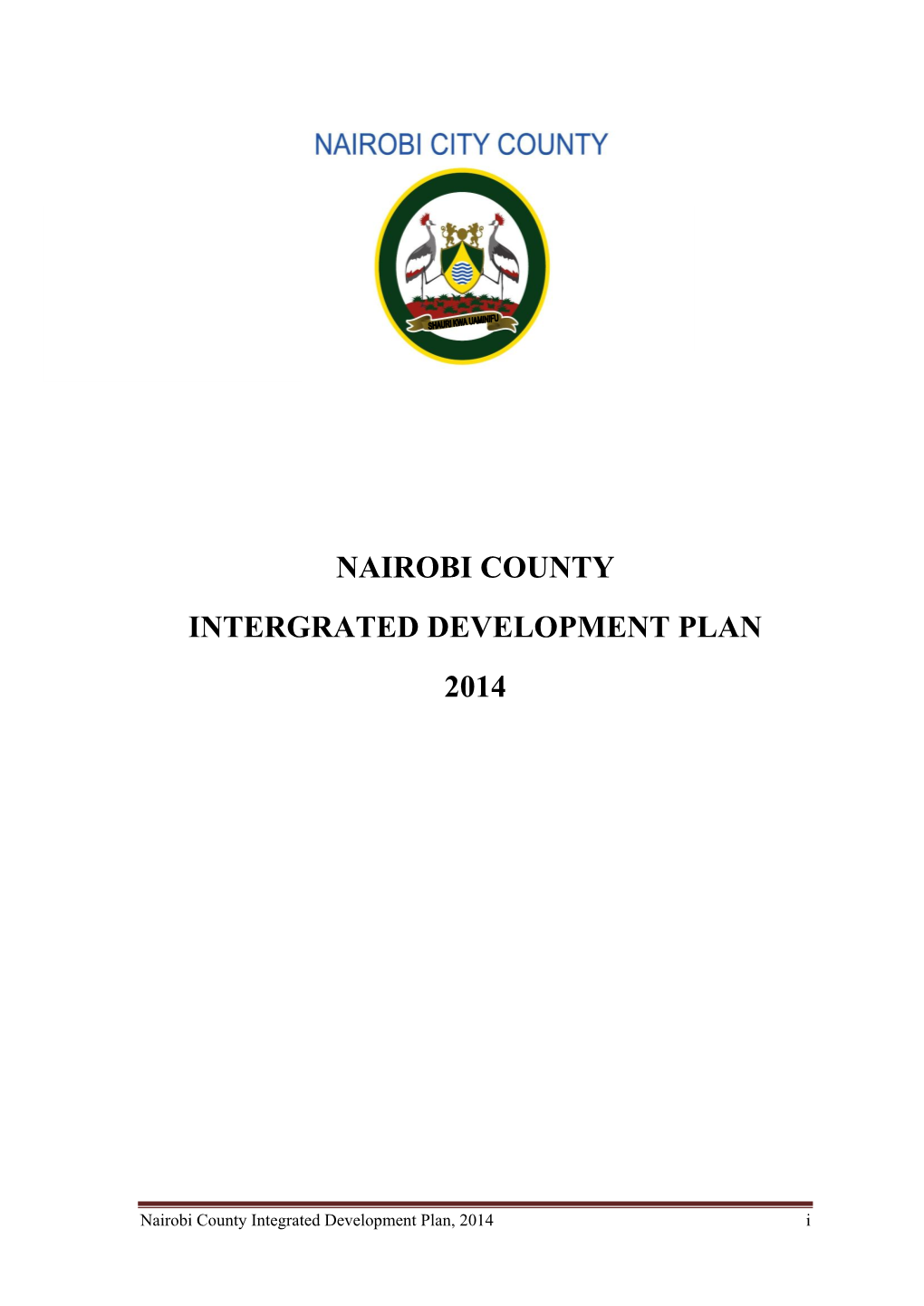 Nairobi County Intergrated Development Plan 2014