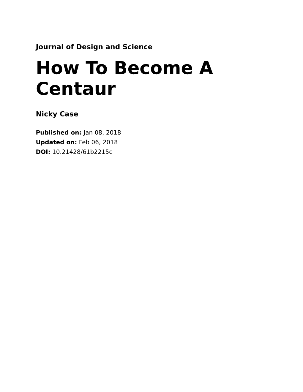 How to Become a Centaur