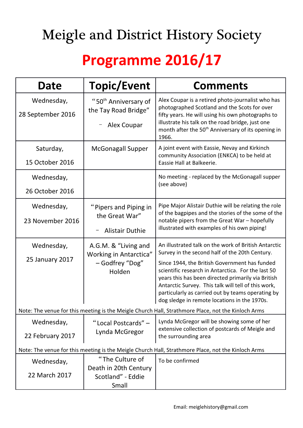 Meigle and District History Society