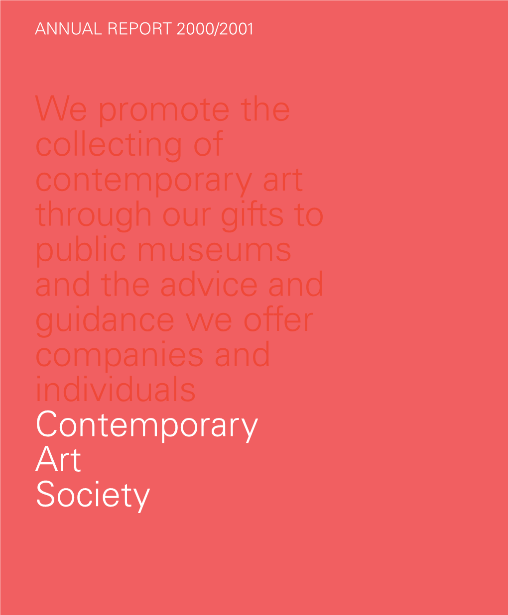 Contemporary Art Society Annual Report 2000-01