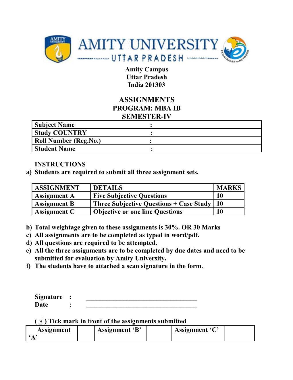 A) Students Are Required to Submit All Three Assignment Sets