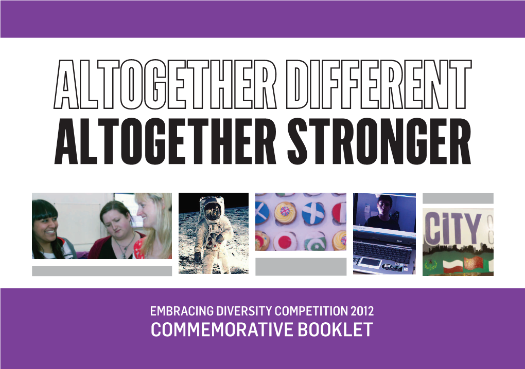 COMMEMORATIVE BOOKLET Diversity & Equalities Statement