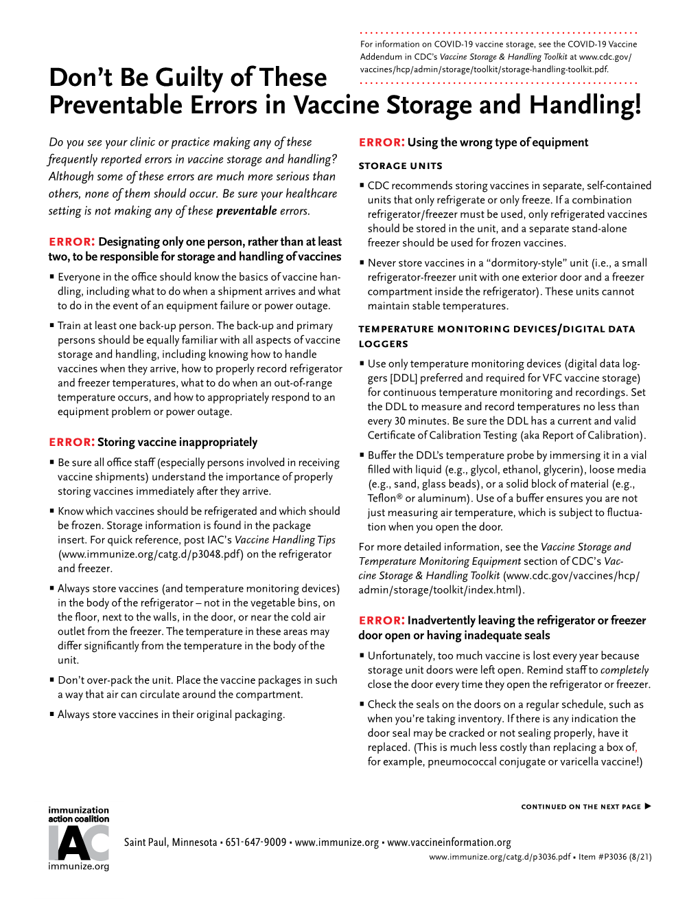 Don't Be Guilty of These Errors in Vaccine Storage and Handling