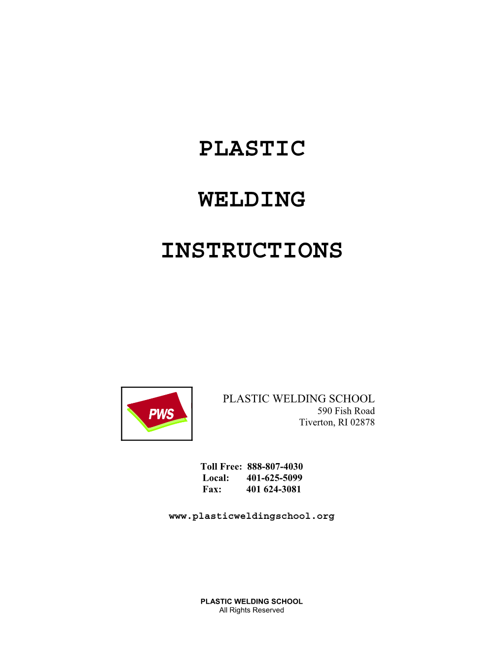 Plastic Welding Instructions