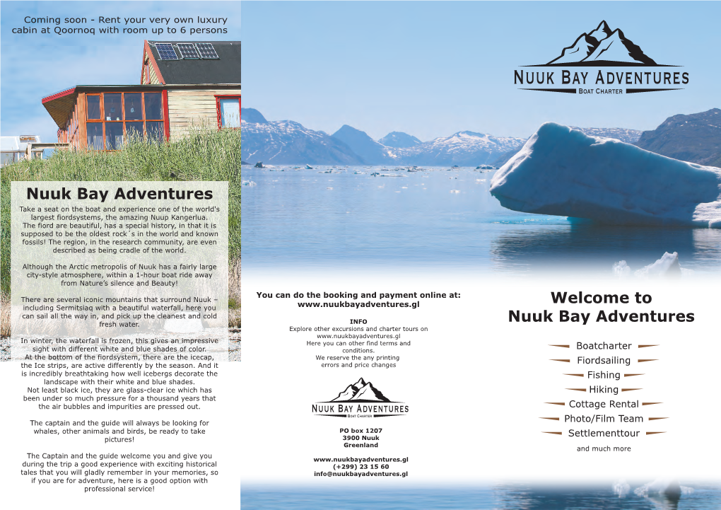 Nuuk Bay Adventures Brochure English