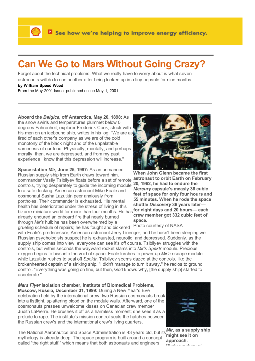 Can We Go to Mars Without Going Crazy? | Space Flight | DISCOVER Magazine