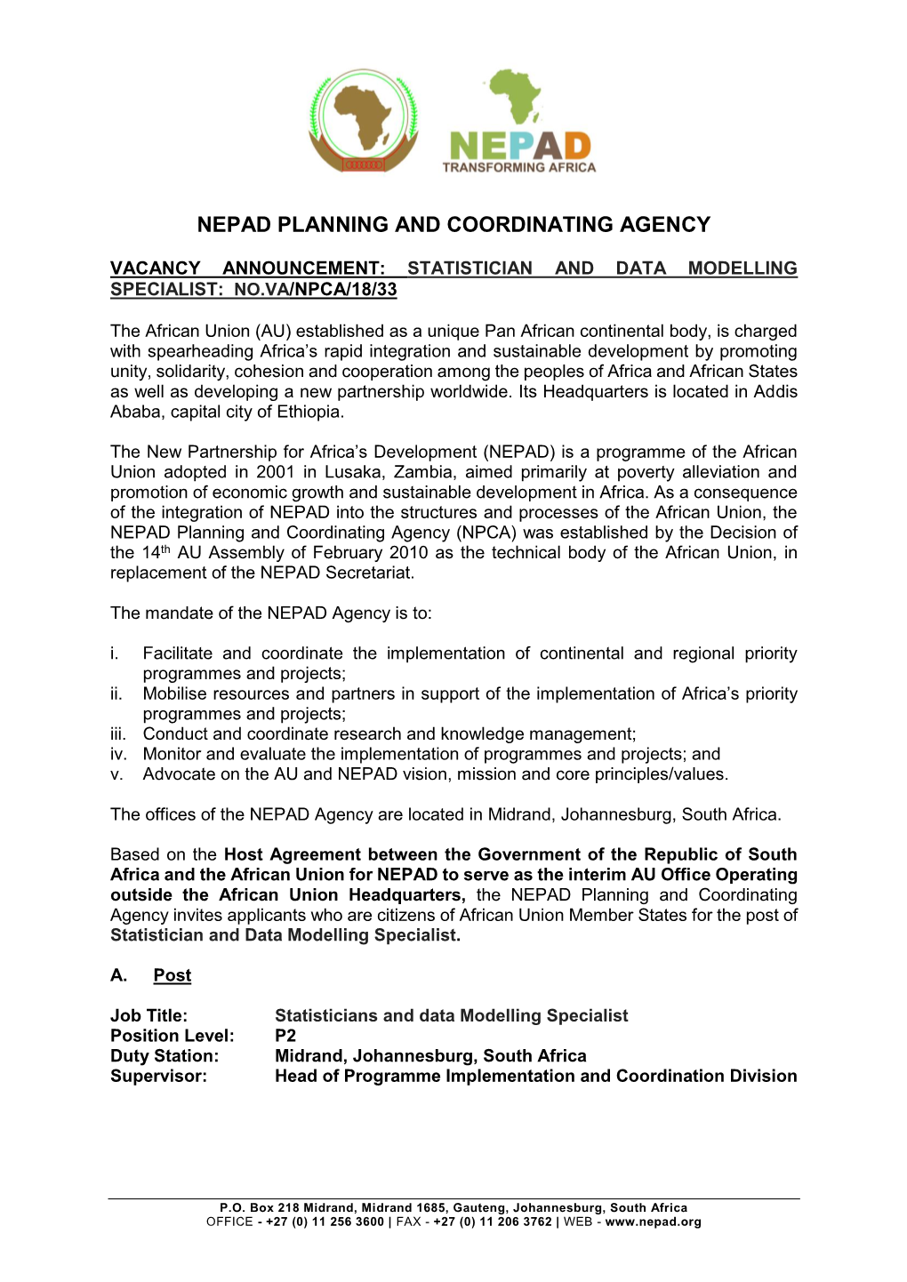 Nepad Planning and Coordinating Agency