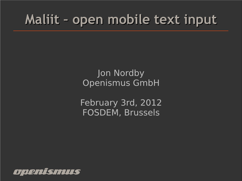 Open Mobile Text Input