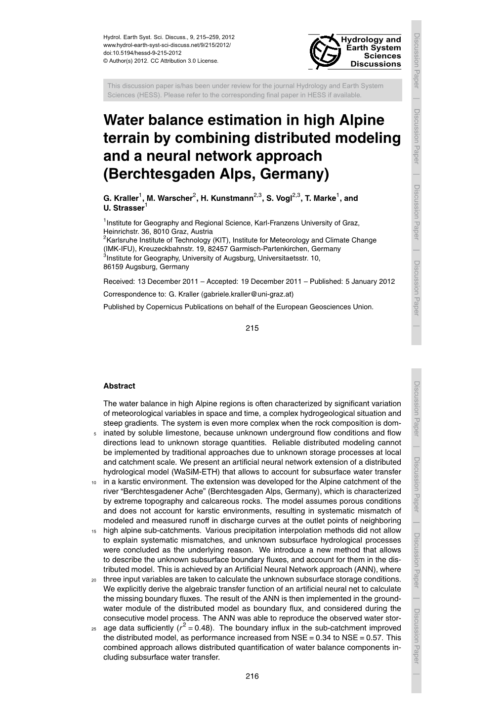 Water Balance Estimation in High Alpine Terrain by Combining